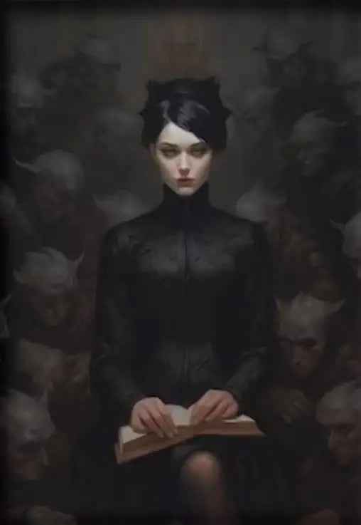 Dark Academia Art Black Raven Poster Prints For Living Room Home Decor Victorian Gothic Witch Black Cat Canvas Painting Wall Art