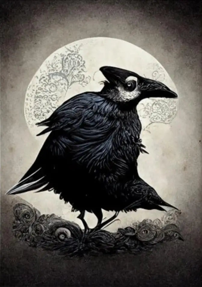 Dark Academia Art Black Raven Poster Prints For Living Room Home Decor Victorian Gothic Witch Black Cat Canvas Painting Wall Art