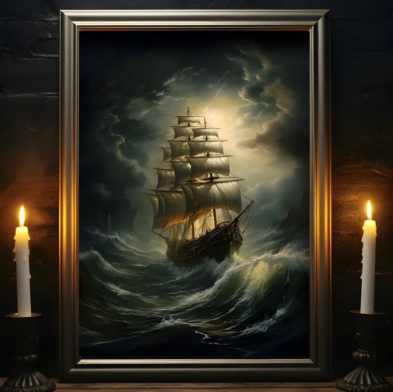 Retro Gothic Spooky Haunted Mansion Posters Print Dark Surreal Magic Witch Vampire Canvas Painting Victorian Home Decor Pictures