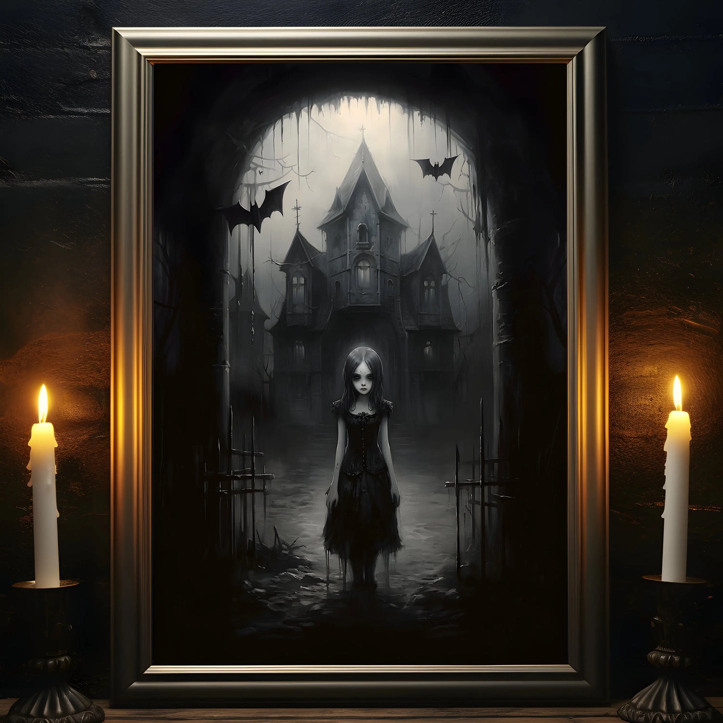 Retro Gothic Spooky Haunted Mansion Posters Print Dark Surreal Magic Witch Vampire Canvas Painting Victorian Home Decor Pictures