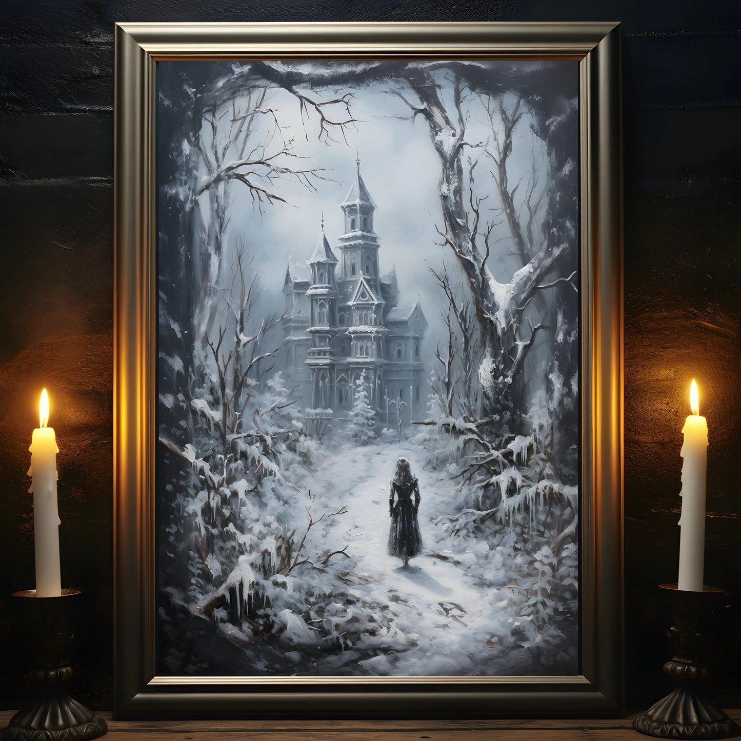 Retro Gothic Spooky Haunted Mansion Posters Print Dark Surreal Magic Witch Vampire Canvas Painting Victorian Home Decor Pictures