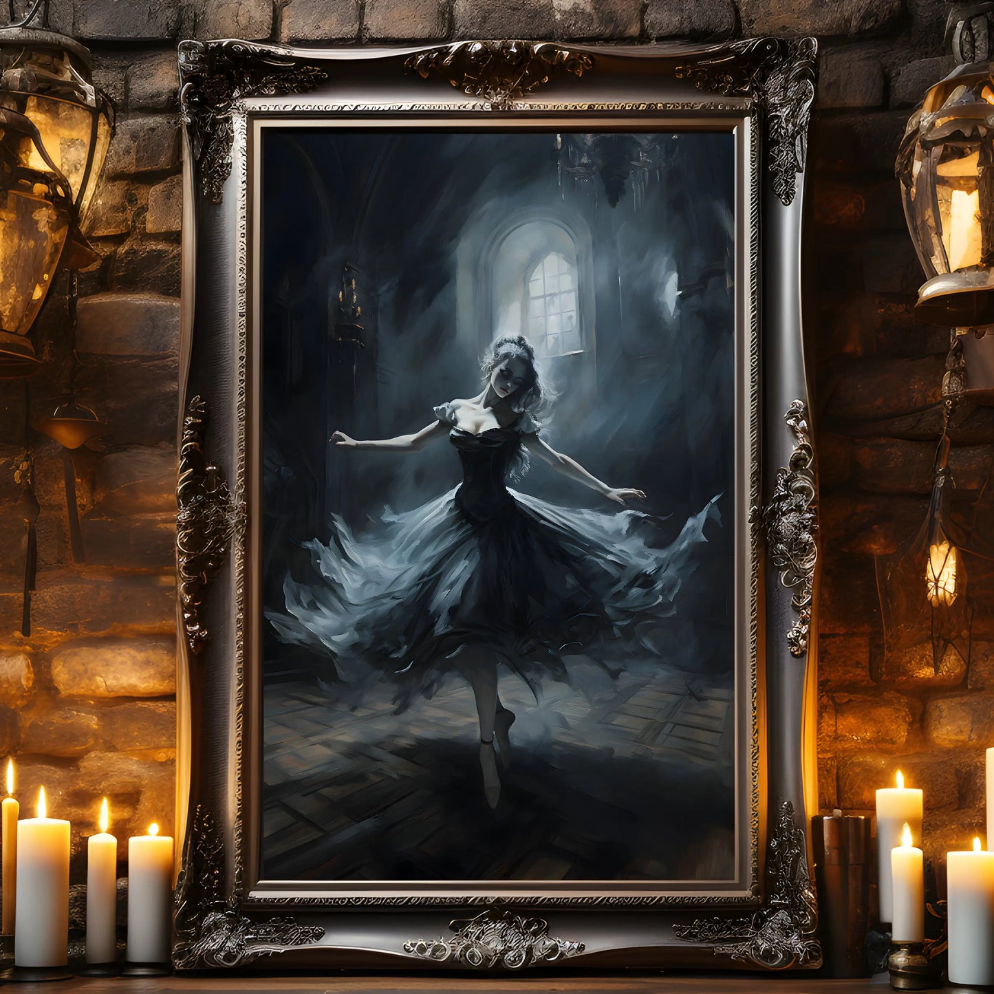 Retro Gothic Spooky Haunted Mansion Posters Print Dark Surreal Magic Witch Vampire Canvas Painting Victorian Home Decor Pictures