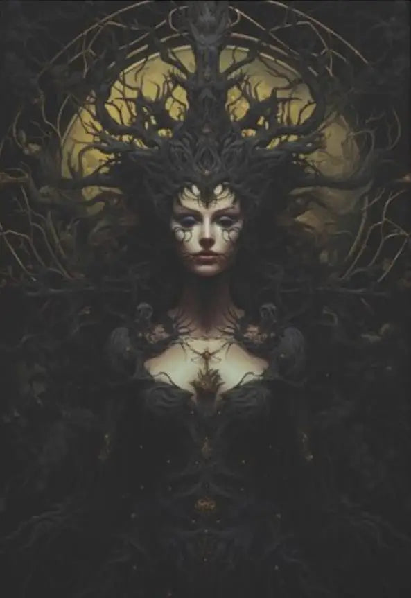 Dark Academia Art Black Raven Poster Prints For Living Room Home Decor Victorian Gothic Witch Black Cat Canvas Painting Wall Art