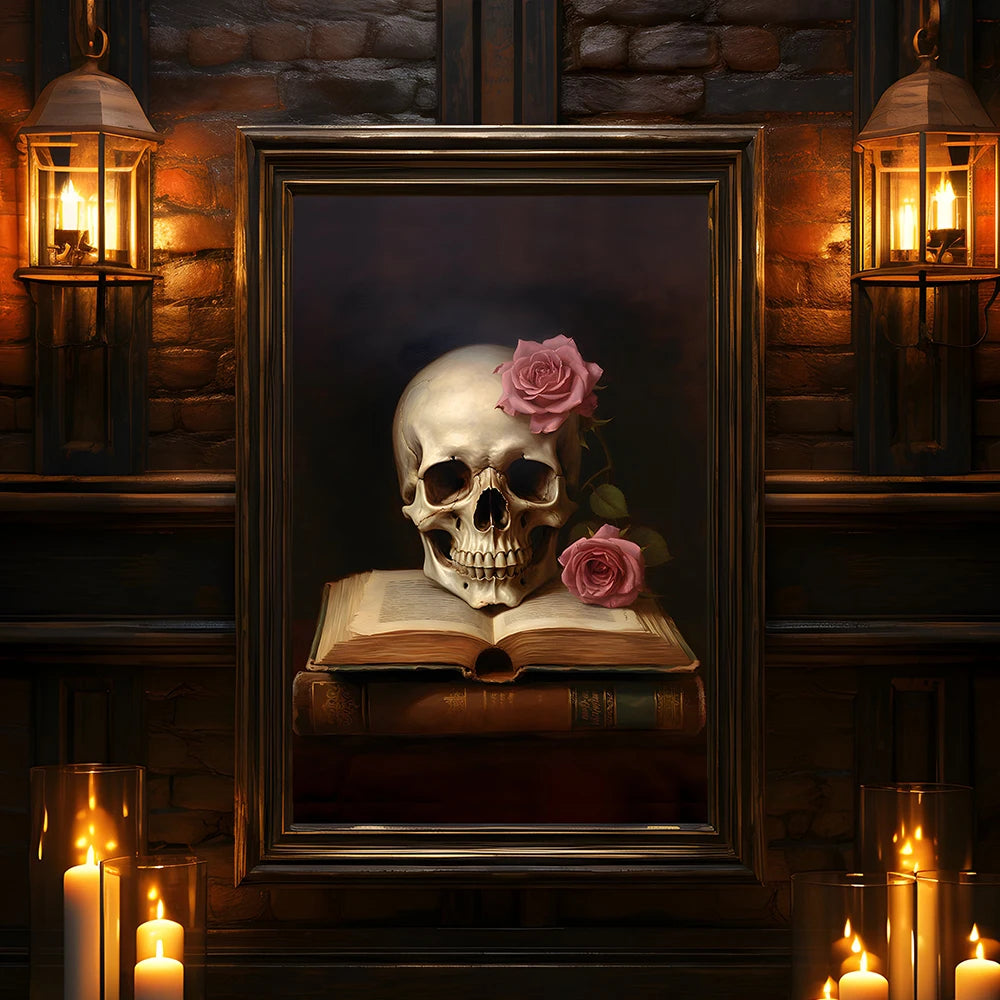 Retro Gothic Spooky Haunted Mansion Posters Print Dark Surreal Magic Witch Vampire Canvas Painting Victorian Home Decor Pictures