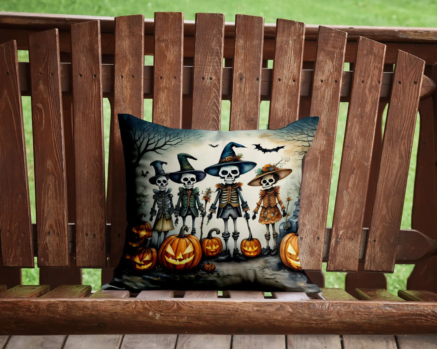 Calacas Skeletons Spooky Halloween 14x14in Throw Pillow