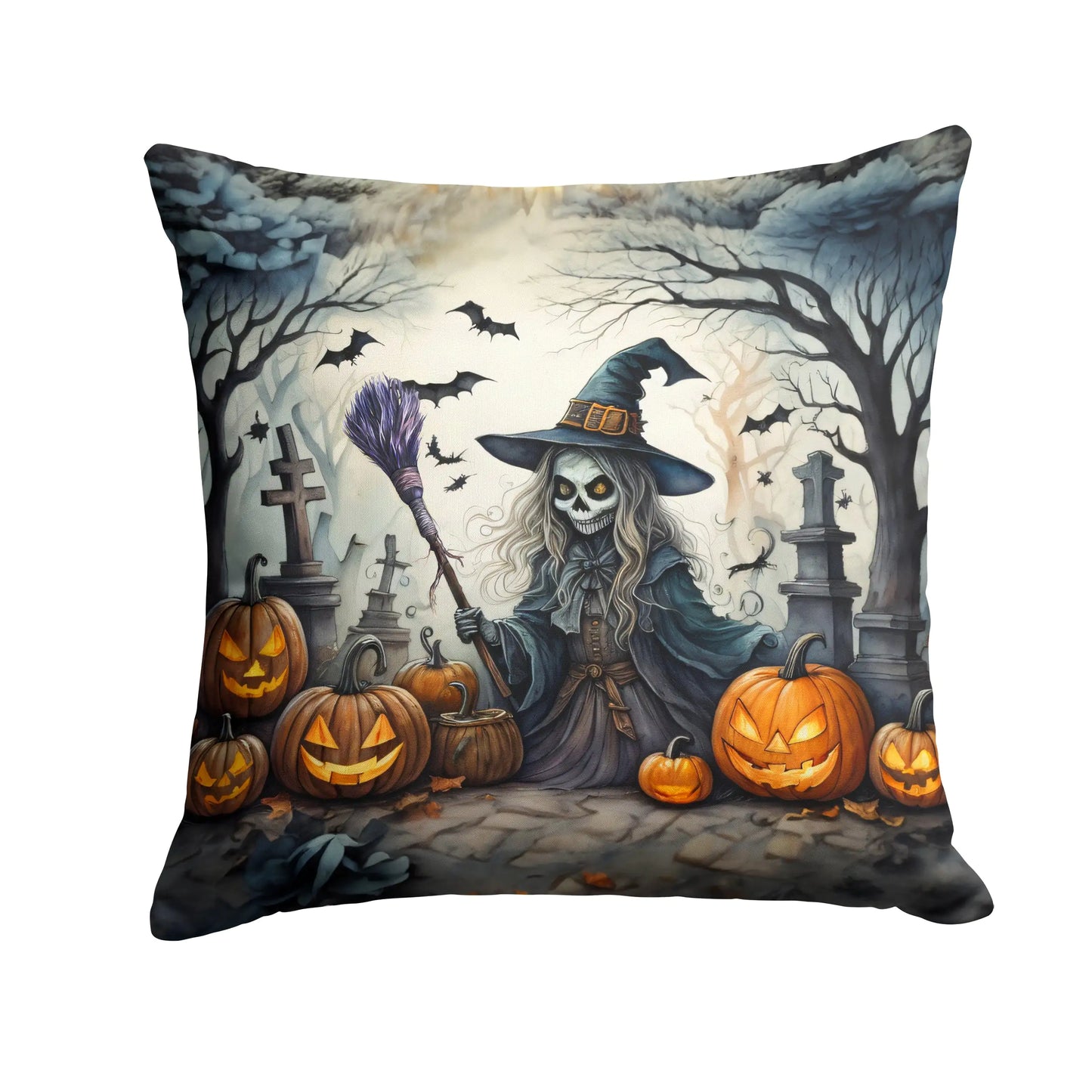 Witch Spooky Halloween Throw Pillow