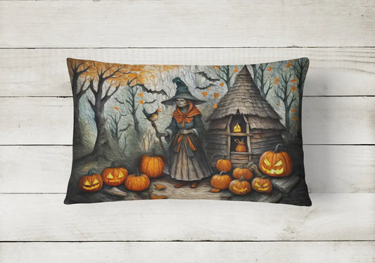 Slavic Witch Spooky Halloween 12x16 inch Throw Pillow