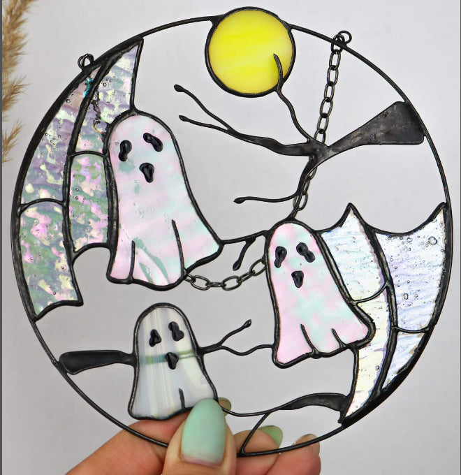 Gothic Horror Home Decoration Halloween Ghost Window Wall Hanging