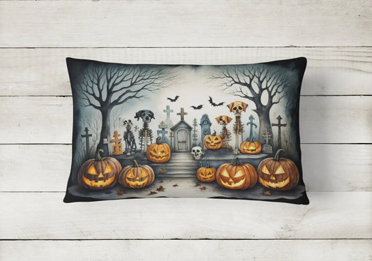 Pet Cemetery Spooky Halloween 12x16 inch Throw Pillow