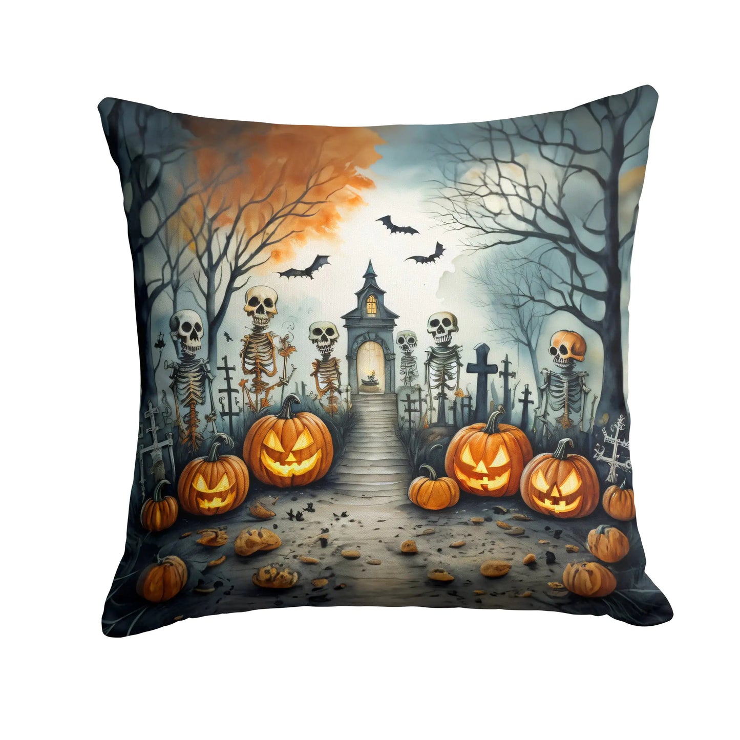 Skeleton Spooky Halloween Throw Pillow