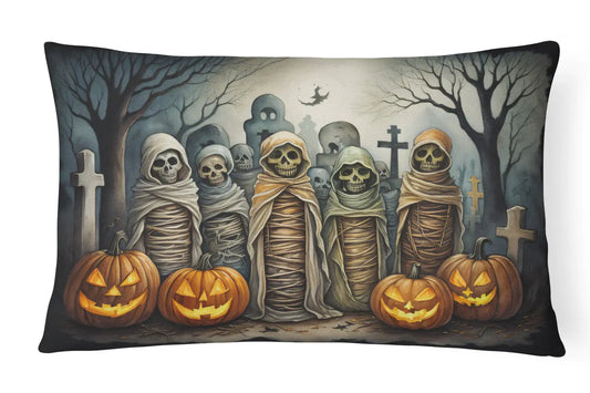 Mummies Spooky Halloween 12x16 inch Throw Pillow