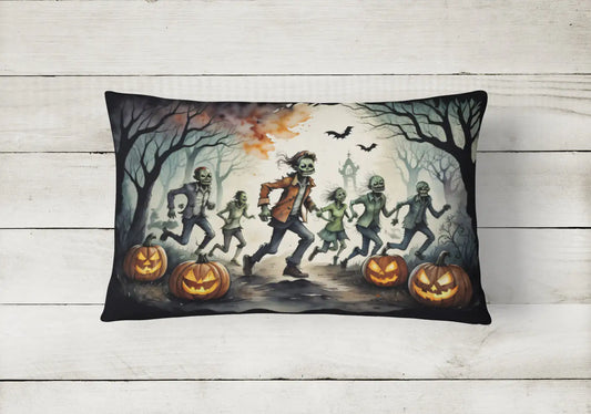 Zombies Spooky Halloween 12x16 inch Throw Pillow