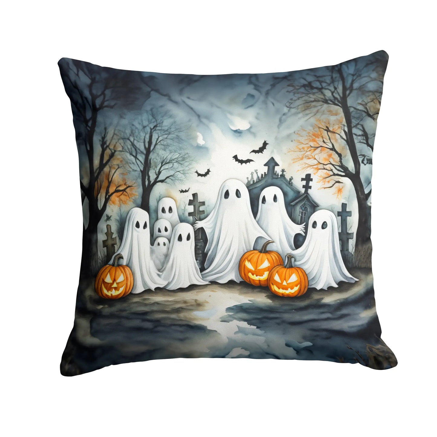 Ghosts Spooky Halloween Throw Pillow