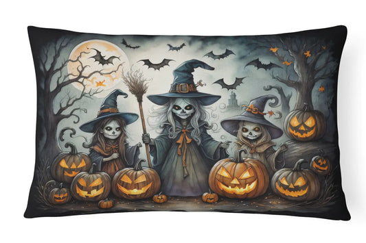 Witches Spooky Halloween 12x16 inch Throw Pillow