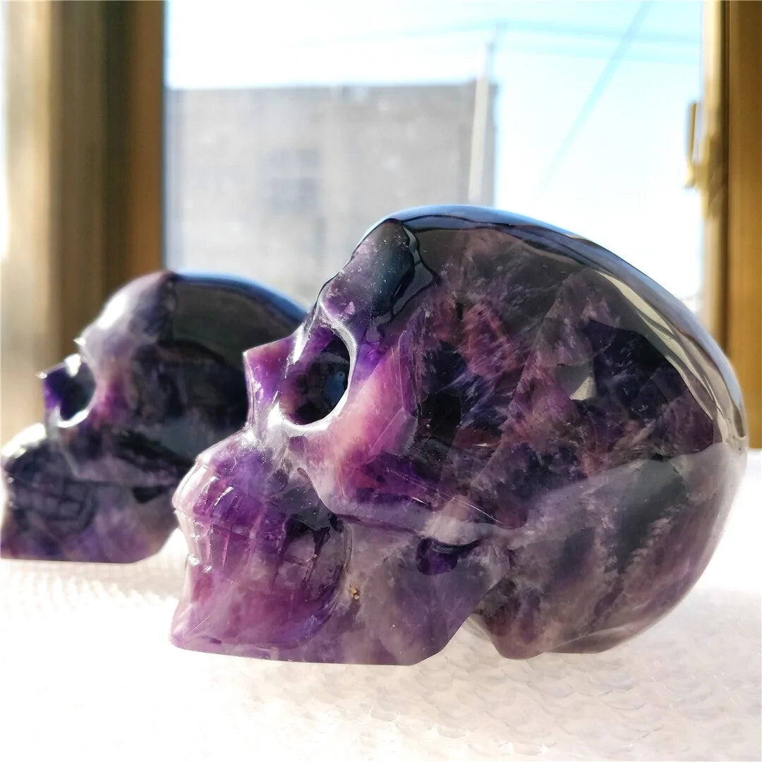 Amethyst Hand-Carved Skull