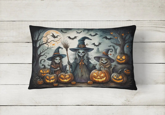 Witches Spooky Halloween 12x16 inch Throw Pillow