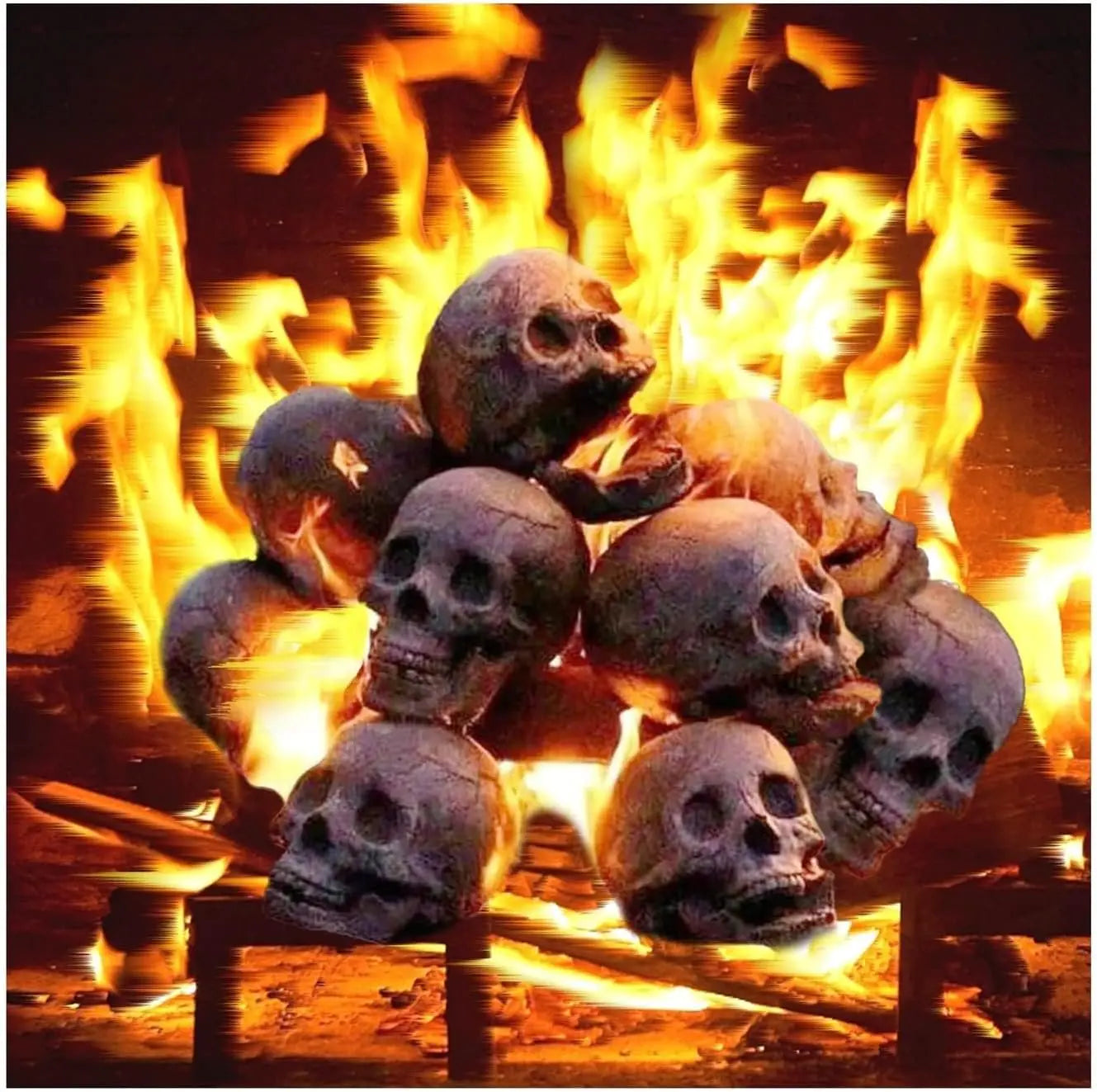 Halloween Fire Pit Skulls-Reusable Ceramic Skull Bonfire