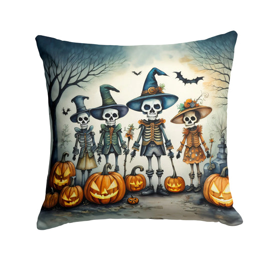 Calacas Skeletons Spooky Halloween 14x14in Throw Pillow