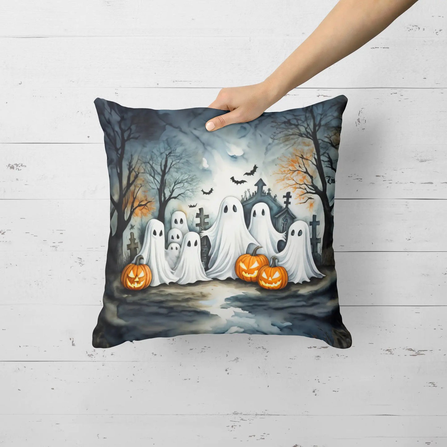 Ghosts Spooky Halloween Throw Pillow