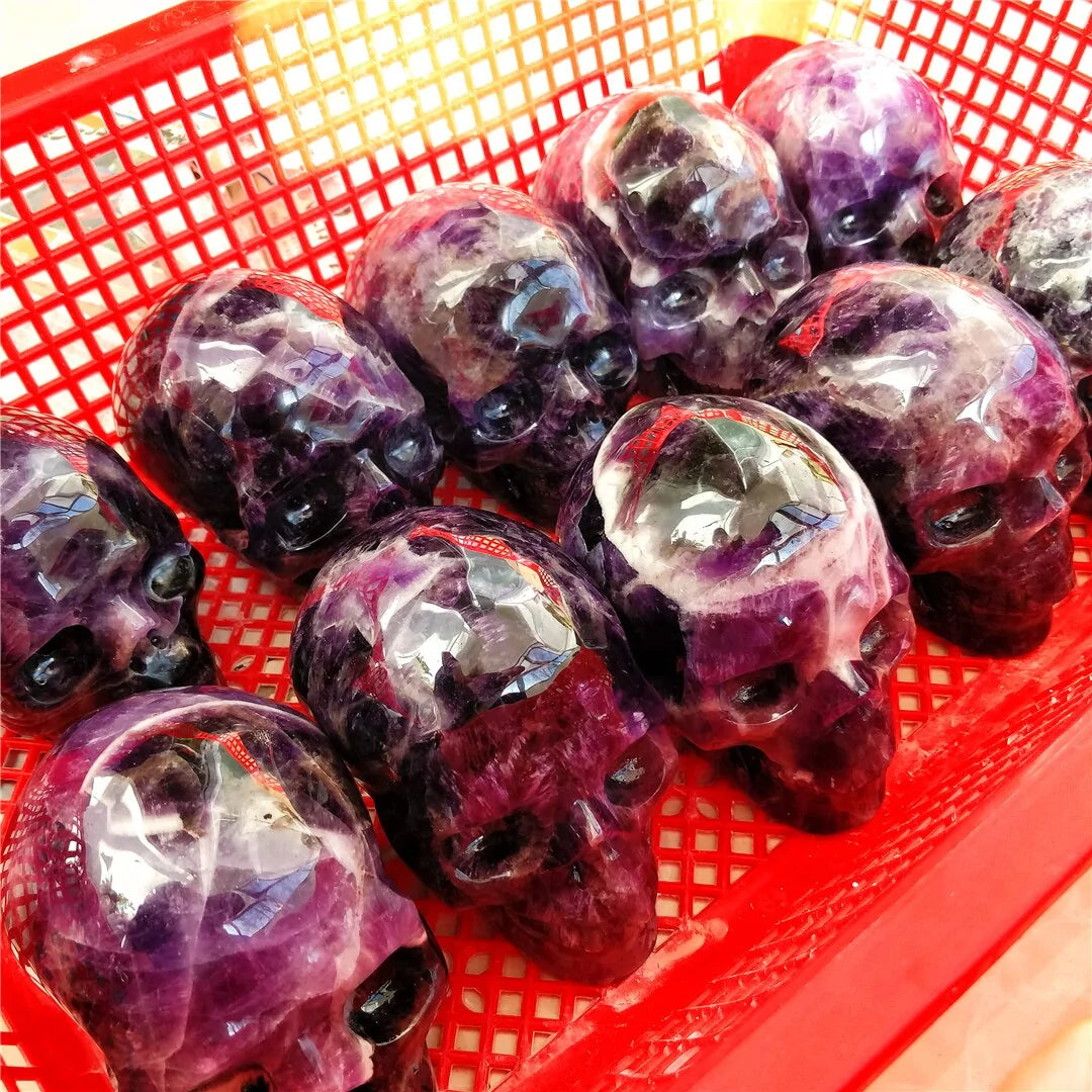 Amethyst Hand-Carved Skull