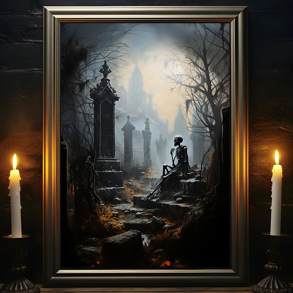 Retro Gothic Spooky Haunted Mansion Posters Print Dark Surreal Magic Witch Vampire Canvas Painting Victorian Home Decor Pictures