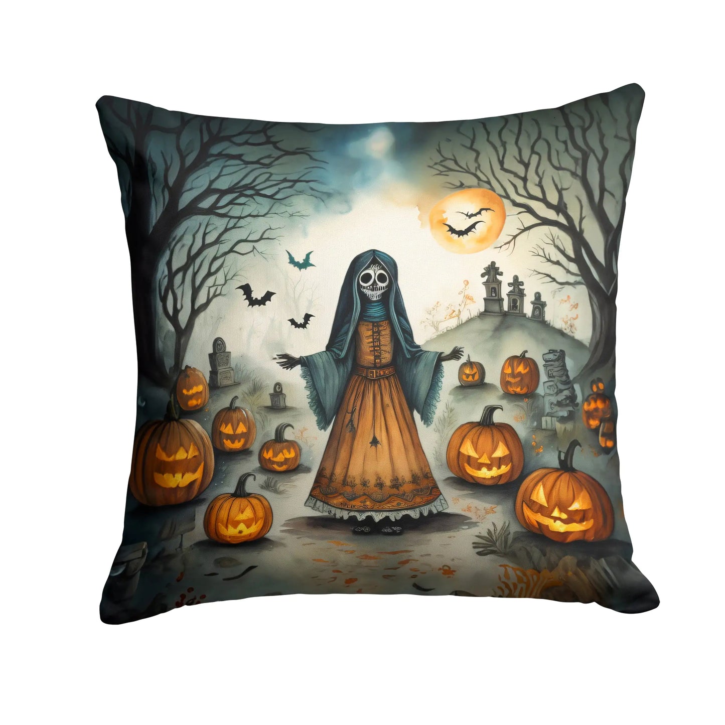 La Llorona Skeleton Spooky Halloween Throw Pillow