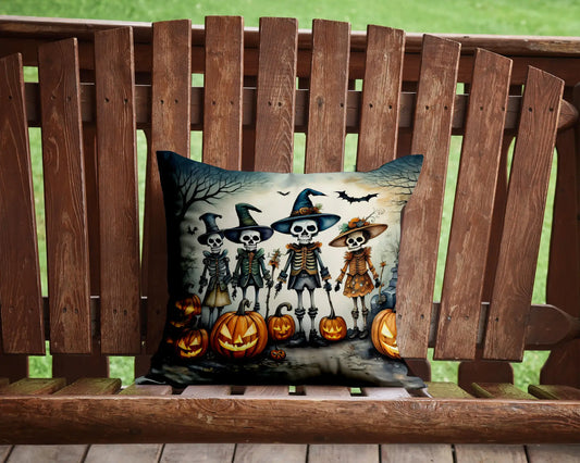 Calacas Skeletons Spooky Halloween 14x14in Throw Pillow