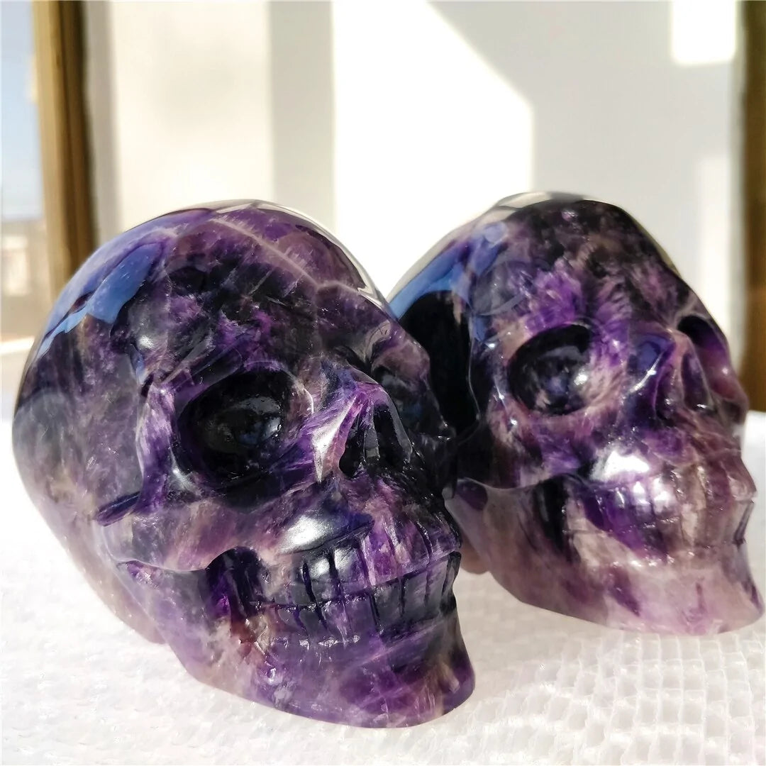 Amethyst Hand-Carved Skull