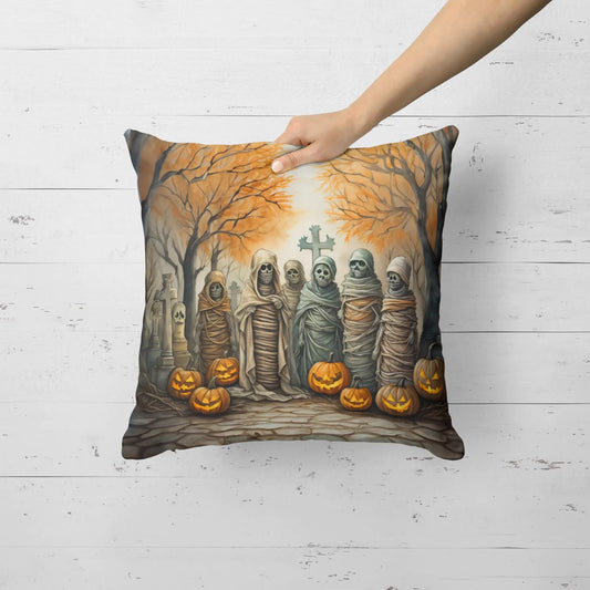 Mummies Spooky Halloween Throw Pillow