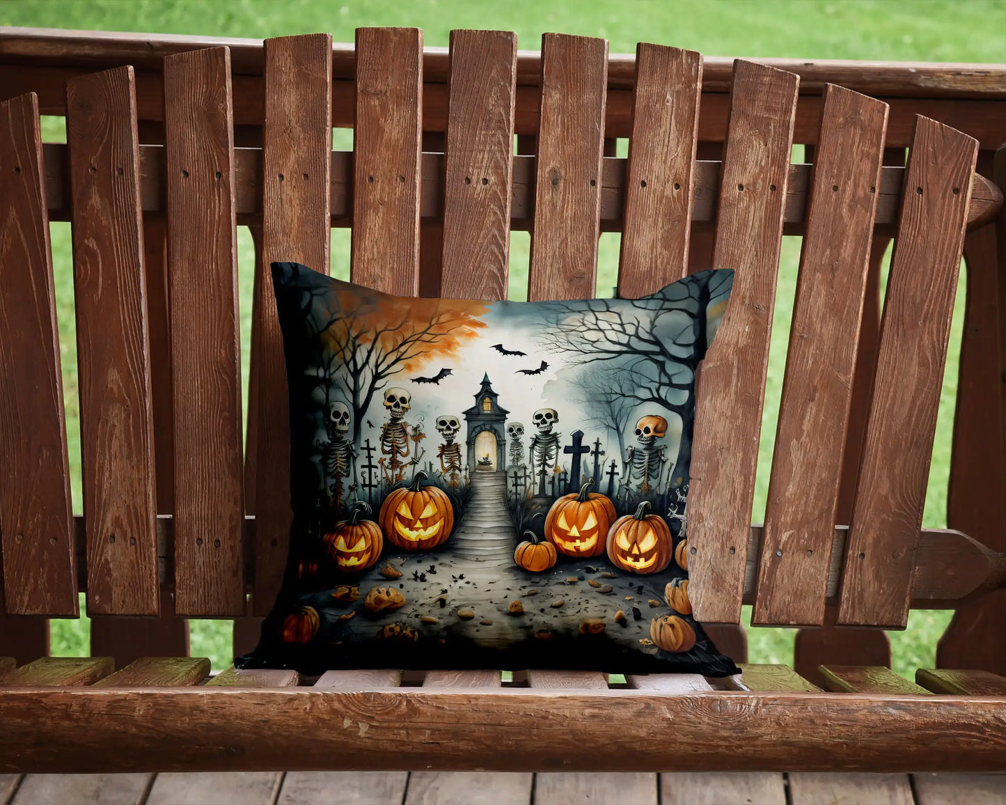 Skeleton Spooky Halloween Throw Pillow