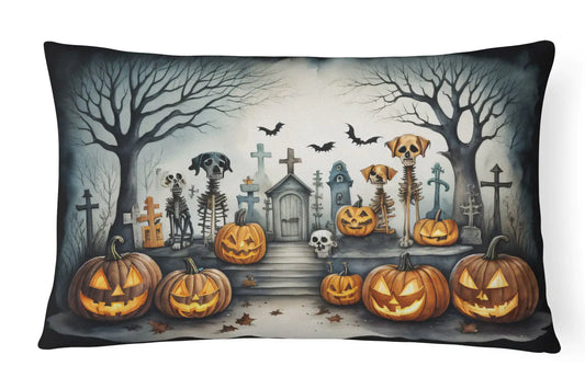 Pet Cemetery Spooky Halloween 12x16 inch Throw Pillow