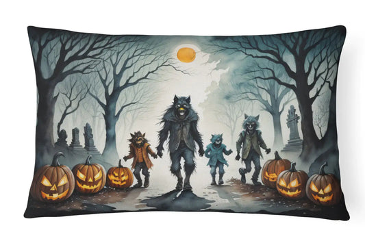 Werewolves Spooky Halloween 12x16 inch Throw Pillow