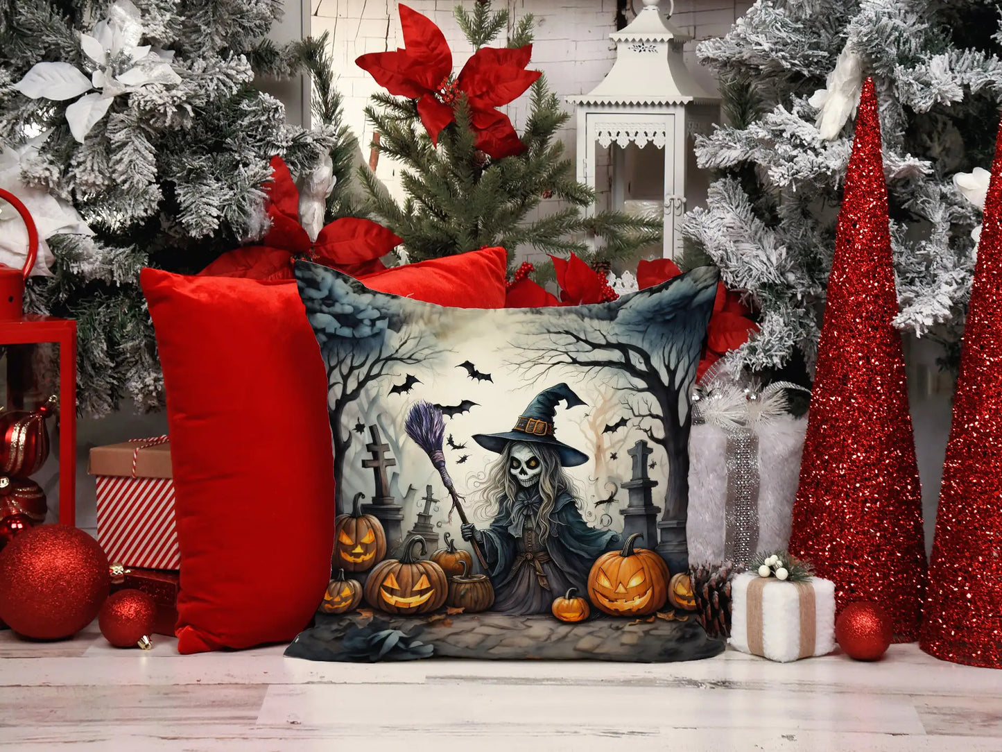 Witch Spooky Halloween Throw Pillow