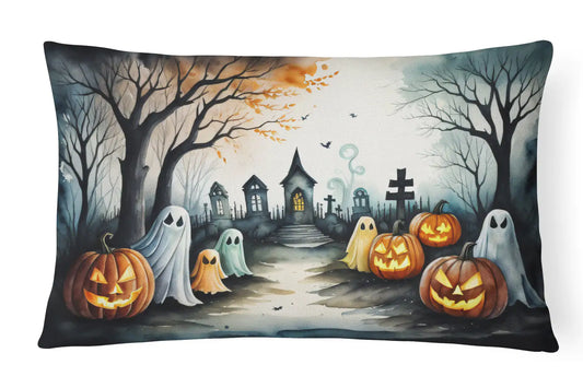 Ghosts Spooky Halloween 12x16 inch Throw Pillow