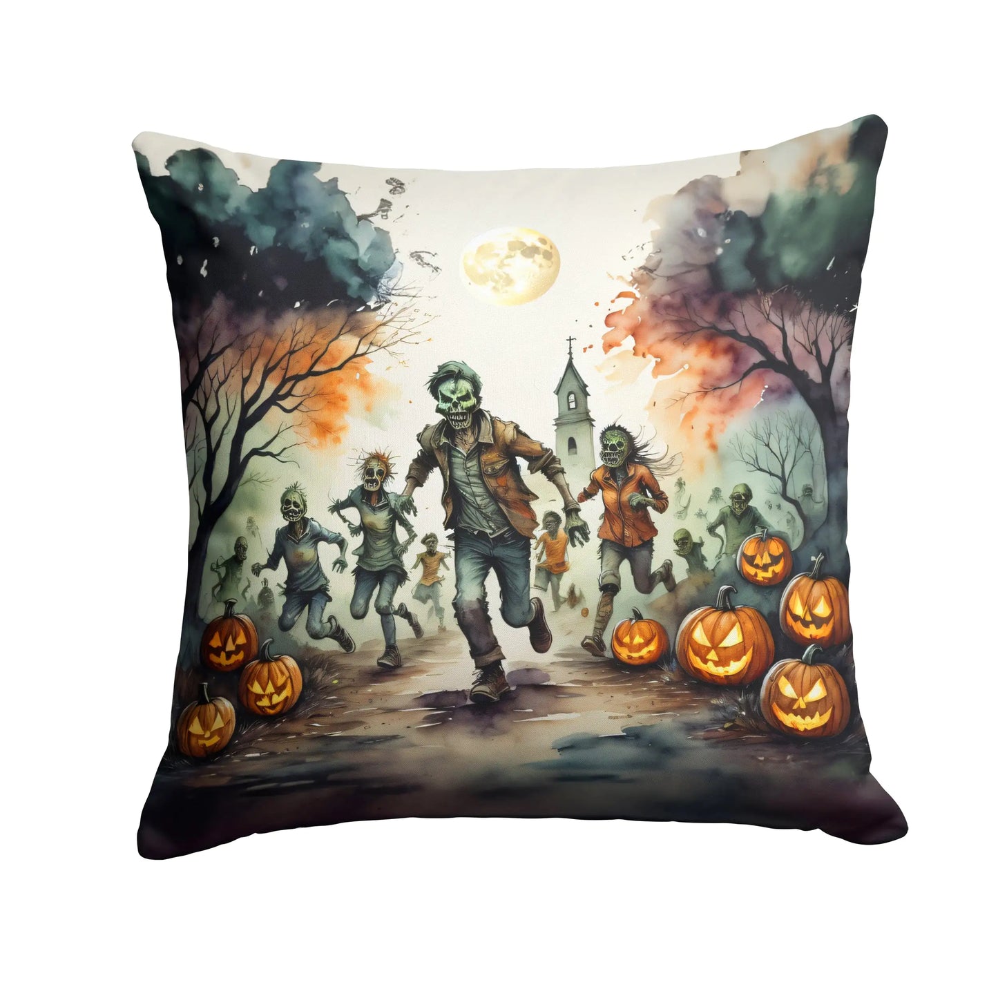 Zombies Spooky Halloween Throw Pillow