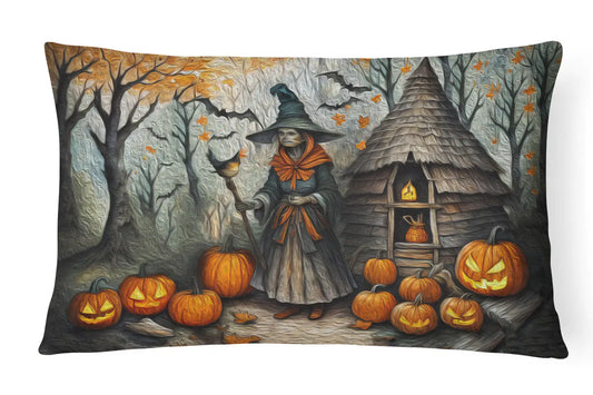 Slavic Witch Spooky Halloween 12x16 inch Throw Pillow