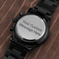 Customizable Engraved Black Chronograph Watch for Dad, Boyfriend, Son, Husband